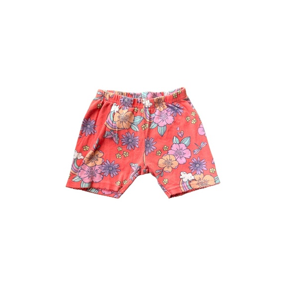 🌸 Carter’s Short Sleeve T Shirt Top Bottoms Shorts Floral Kids Pajamas Set 2T - Picture 3 of 5